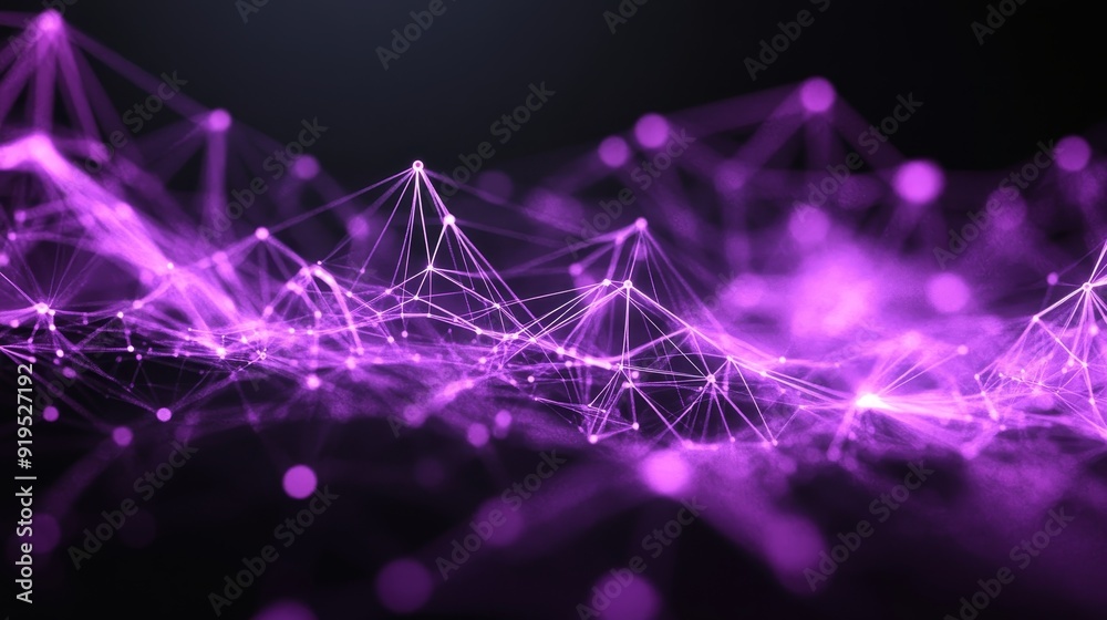 Poster particles background with connecting dots and lines. plexus effect. colorful abstract music backgrou