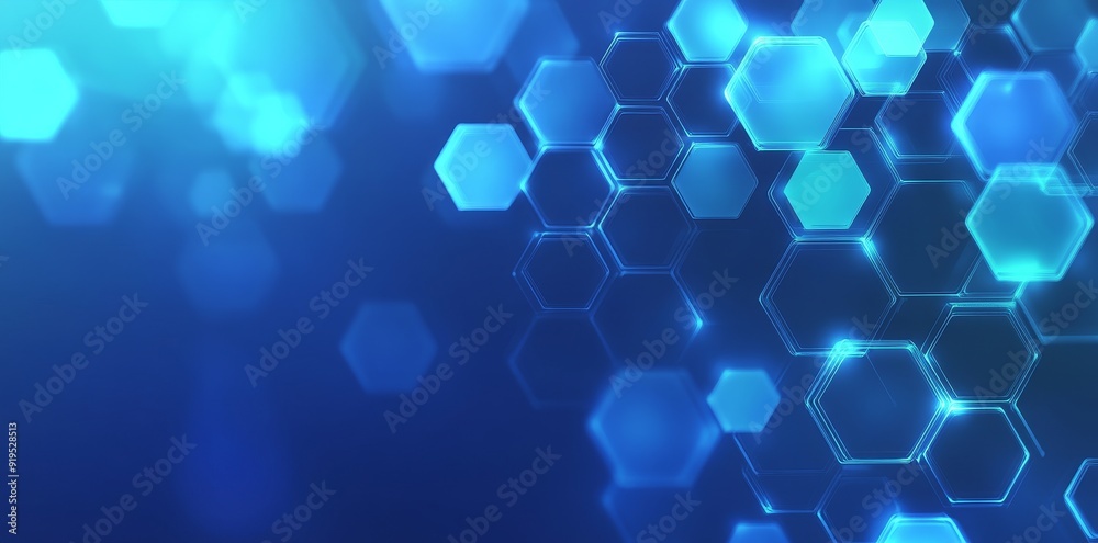 Poster science and technology concept with hexagonal elements. polygonal geometric pattern with hexagonal p