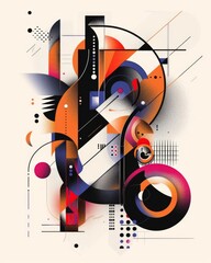 Obraz premium Vibrant abstract geometric art with bold colors and shapes in a modern design, perfect for contemporary decor and creative projects.