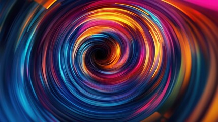 Swirling vortex of vibrant colors, abstract digital art, dynamic motion, energy and movement, futuristic design, colorful spiral, technology-inspired visual, vibrant abstract pattern