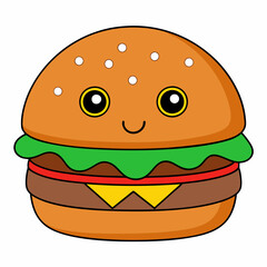 An American style burger art vector illustrator