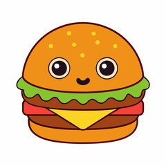 An American style burger art vector illustrator