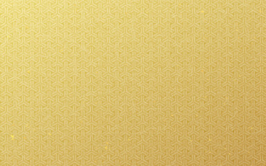 シームレスな和柄和紙に金箔のパターン。金色、組亀甲。