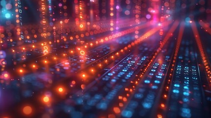 Obraz premium Genetic Code Sequencing: A digital representation of genetic code sequences, with strings of nucleotides, symbolizing the decoding and analysis of DNA for medical purposes.