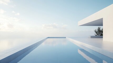Minimalist Infinity Pool Overlooking the Sea