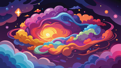 Fototapeta premium Colorful space galaxy cloud nebula. Universe science astronomy. Starry night cosmos. Supernova background wallpaper