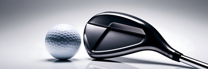 close up detail of golf player ready to strike on isolated background. Golf championship on professional course, competition