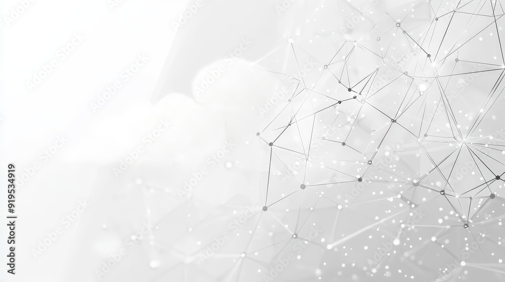 Poster an abstract background with dots and lines for a cyber technology futuristic and network connection 