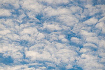 Blue sky and white clouds. Beautiful sky background.