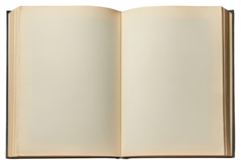 PNG Open blank book pages beige