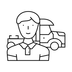 diesel mechanic repair worker line icon vector. diesel mechanic repair worker sign. isolated contour symbol black illustration