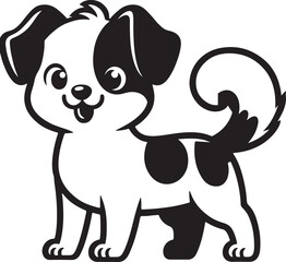 A cute dog silhouette vector art illustration