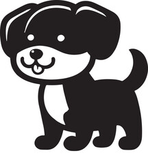 A cute dog silhouette vector art illustration