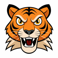 Angry tiger face art vector illustrator