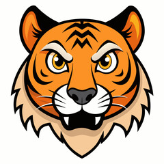 Angry tiger face art vector illustrator