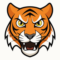Angry tiger face art vector illustrator