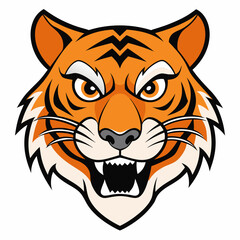 Angry tiger face art vector illustrator