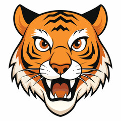 Angry tiger face art vector illustrator