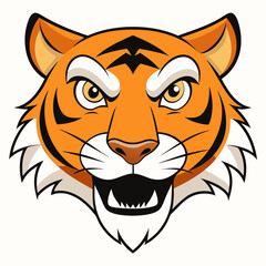 Angry tiger face art vector illustrator