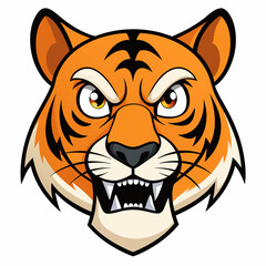 Angry tiger face art vector illustrator