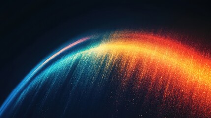 Fototapeta premium Rainbow in the dark sky, close-up texture background, grainy texture, retro style, simple background, soft light, dark background