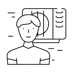 building superintendent repair worker line icon vector. building superintendent repair worker sign. isolated contour symbol black illustration