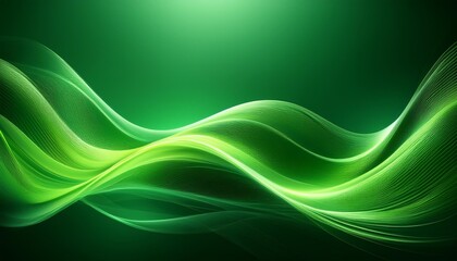 flowing green energy waves abstract esg background sustainable business concept