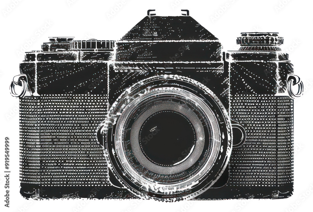 Poster png vintage camera sketch illustration