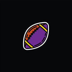 Original vector illustration. A contour icon. An American football ball. 