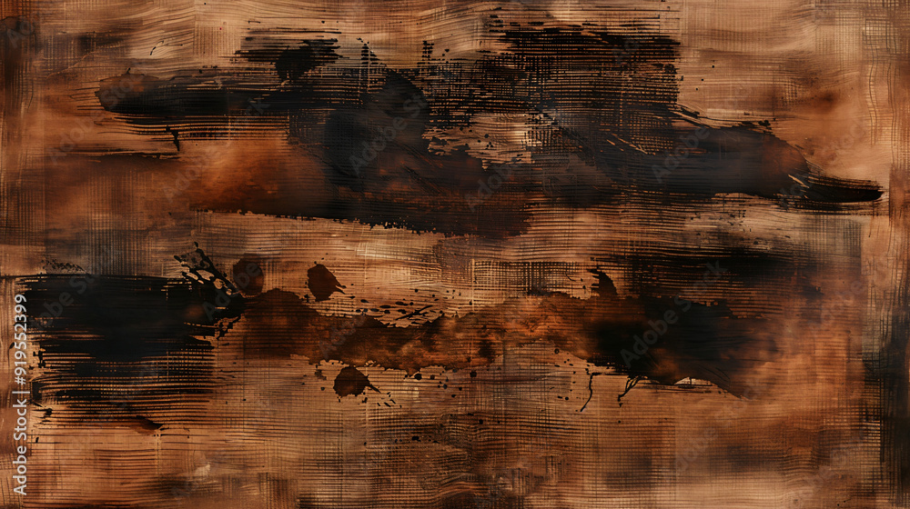 Poster grunge effect created by brown and black paint in abstract background