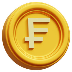 Obraz premium Swiss Franc 3d, 3d icon, 3d illustration, style, render, rendering, Suitable for website, mobile app, print, presentation, infographic and any other project.