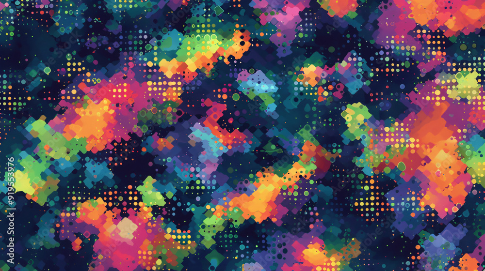 Leinwandbilder Abstract background design forming a modern pattern of colorful geometric shapes