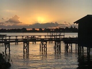 Fototapeta premium sunset on the pier