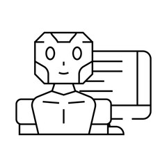 robot chat bot line icon vector. robot chat bot sign. isolated contour symbol black illustration