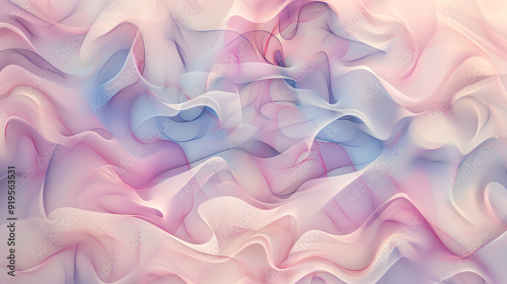 Aufkleber Flowing fabric creating a smooth and elegant abstract pastel color background