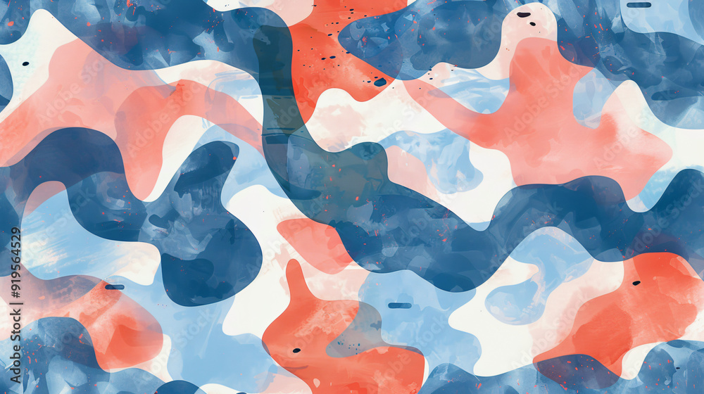 Fototapete vibrant abstract shapes intertwining to form a visually textured backdrop