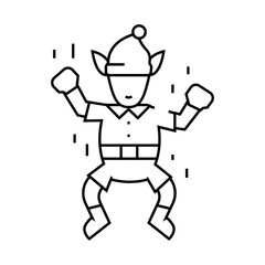 elf little line icon vector. elf little sign. isolated contour symbol black illustration
