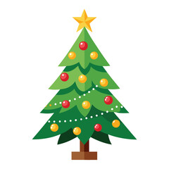 Elegant Christmas Tree Silhouette Vector for Holiday Designs