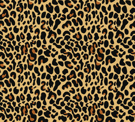 
leopard vector pattern, seamless texture of wild cat skin, fashionable background for textiles