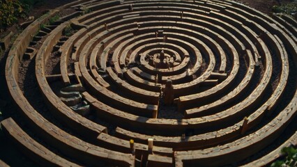 A labyrinth of interlocking spirals representing the journey of self-discovery