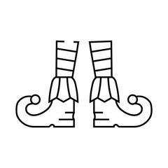 leg elf funny line icon vector. leg elf funny sign. isolated contour symbol black illustration