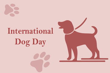 International dog day banner template design with cute dog.