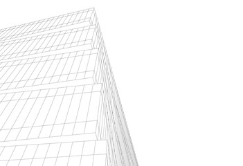 Fototapeta premium Abstract architectural drawing 3d illustration