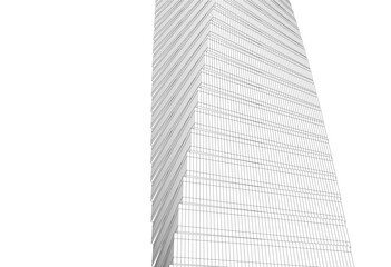 Abstract architectural drawing 3d illustration