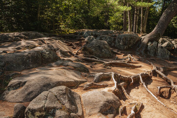 The boulder strewn walkway at Dave's Falls County Park, Marinette County, Wisconsin