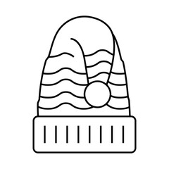 hat elf cute xmas line icon vector. hat elf cute xmas sign. isolated contour symbol black illustration