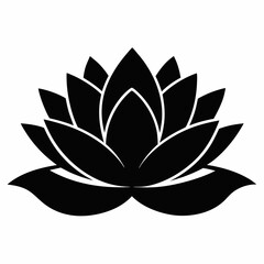 water lily Black silhouette