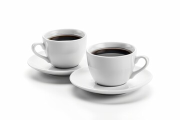 Obraz premium coffee cups with white background