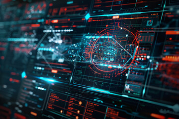 Antivirus and firewall collaboration on screen providing comprehensive protection against cyber threats and malware