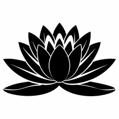 water lily Black silhouette